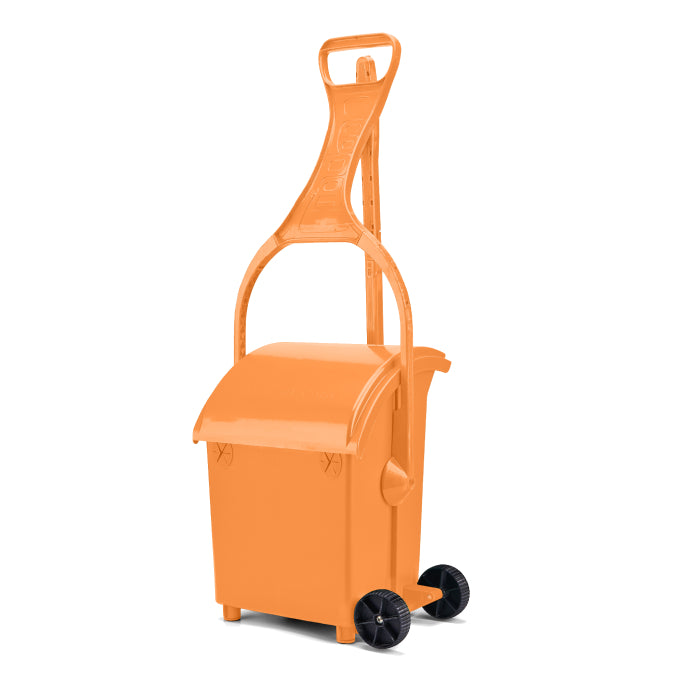 PooPail 2.0 Tall Orange with Wheels